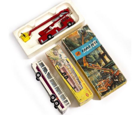 A DINKY SUPERTOYS NUMBER 952 VEGA MAJOR LUXURY COACH with its original box together with a Corgi Toys Simon Snorkel fire engi