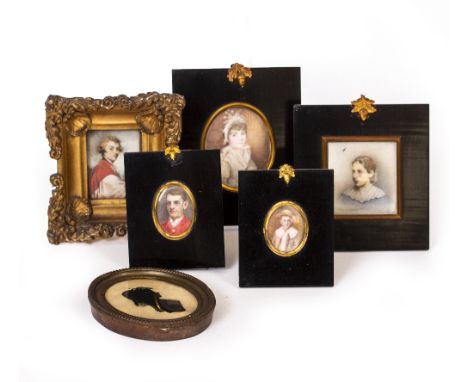 TWO LATE 19TH CENTURY MINIATURE PORTRAITS one of Michael William Dickinson of Roos in Yorkshire, the other of William George 