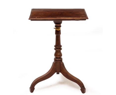 A REGENCY MAHOGANY ADJUSTABLE READING TABLE on tripod base, 50cm x 38cm x 71cm (101cm fully extended) Condition: usual wear e
