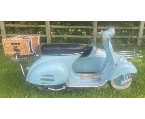 1961 Vespa Piaggio Douglas scooter with sidecarRegistration number USJ 410Rare original Piaggio Vespa with sidecar manufactur