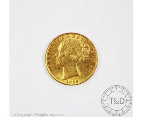A Queen Victoria young head 1866 gold full sovereign