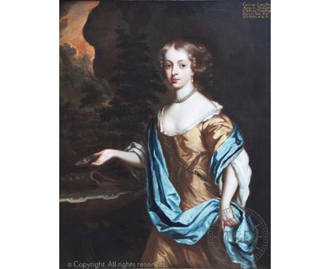 Studio of Sir Peter Lely (1618-1680), Oil on canvas - 17th century, Portrait of Catherine - Lady Percival, Inscribed 'Catheri