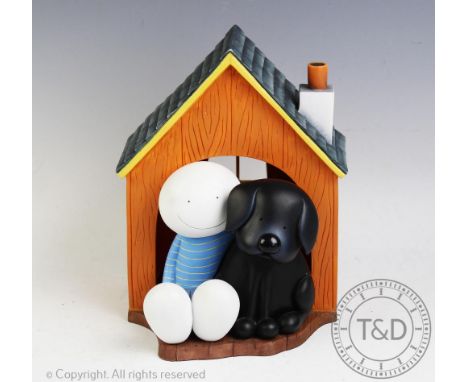 After Doug Hyde (b1972), Limited edition sculpture, 'In the Dog House', Incised signature and 77/595, 21cm high, (no box or c