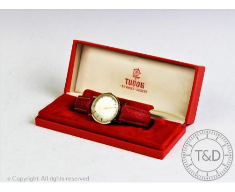 A gentleman's 9ct gold Rolex Tudor Prince Rotor self winding wristwatch, with replacement strap, in original case and box, wi