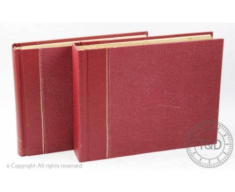 Two photograph albums, one with images of ladies skiing and playing golf including one titled 'Flintshire vs Lancashire Hopwo
