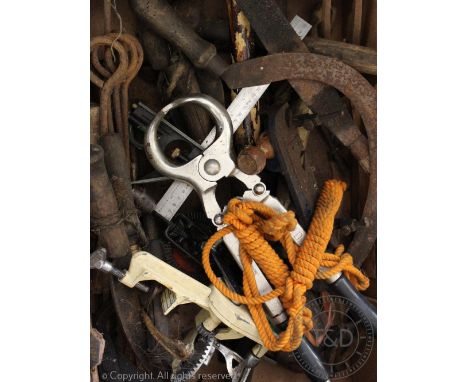 A collection of vintage hand and agricultural tools (Qty)