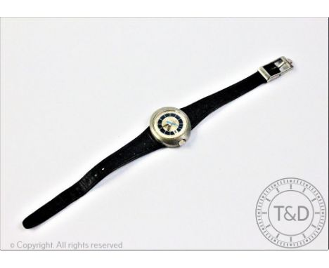 An Omega Geneve Dynamic stainless steel ladies wristwatch, circa 1970's, the oval case enclosing circular dial with silvered 