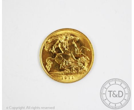 A George V 1911 gold half sovereign