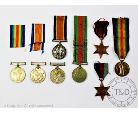 A Police Exemplary Service Medal and WWI &amp; WWII medals, comprising, Victory medal named to 243713Pte  E Reece Ches R', 19