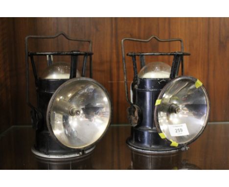 A PAIR OF VINTAGE J.W.P STADIUM LANTERNS 