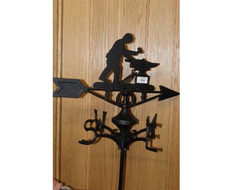 ***A BLACKSMITH WALL MOUNTED WEATHER VANE**