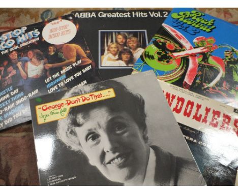A QUANTITY OF ASSORTED LP RECORDS TOGETHER WITH A SET OF VINTAGE SCALES