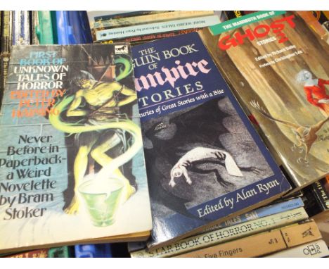 TWO TRAYS OF VINTAGE PAPERBACK HORROR BOOKS