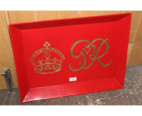 ***A DECORATIVE METAL TRAY**