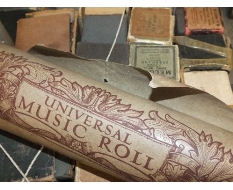 A COLLECTION OF VINTAGE PIANOLA ROLLS AND A SMALL QUANTITY OF 78 RPM RECORDS