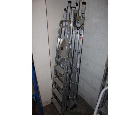 THREE SETS OF STEP LADDERS