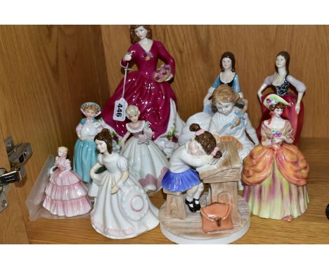 A GROUP OF FIGURINES, to include a Royal Albert 'Rose' limited edition figurine for Compton &amp; Woodhouse, numbered 465/750