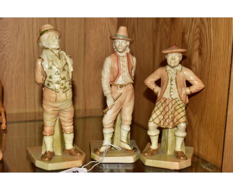 THREE ROYAL WORCESTER PORCELAIN FIGURES from James Hadley's Countries of the World series, comprising no 913 The Scotsman, no