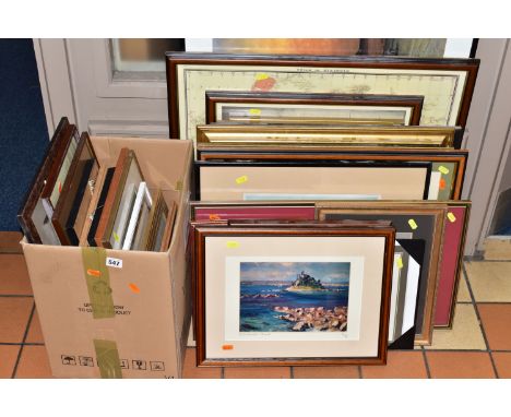 A SMALL QUANTITY OF PICTURES AND PRINTS ETC, to include 'The Last Halifax' by Terence Cuneo - commissioned by The Birmingham 