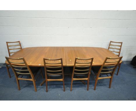 A GUDME MOBELFABRIK DANISH TEAK EXTENDING DINING TABLE, with two additional leaves, extended length 259cm x closed length 161