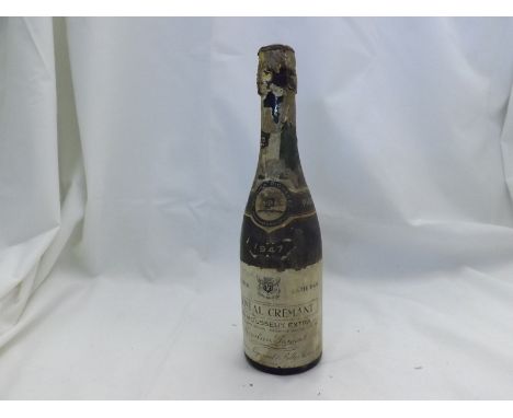 Single half bottle Cristal Cremant Vin Mousseux Extra Sparkling Wine 1947  