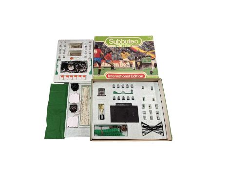 A vintage boxed Subbuteo Football: International Edition table top game (unchecked for completeness)