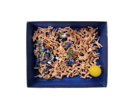 A quantity of mostly unpainted Subbuteo team players