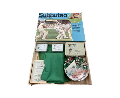 A vintage boxed Subbuteo Cricket Club Edition table top game (unchecked for completeness)