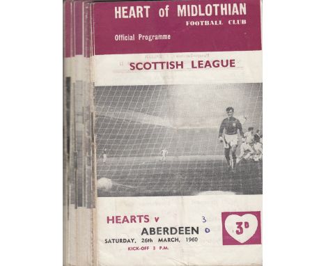HEARTS 59-60  Seventeen Hearts home programmes, 59-60, (Hearts Championship season), includes v British Army. All have scores