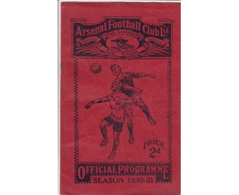 ARSENAL - MAN UTD 1931   Arsenal home programme v Manchester United, 21/2/1931, first Arsenal Championship season and United 