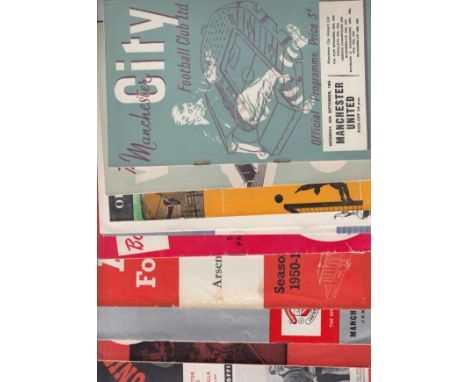 MANCHESTER UNITED  Eleven programmes involving Manchester United, aways at Man City 54/5, Villa 56/7, Wolves 64/5 Cup, Totten