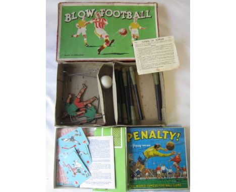 FOOTBALL GAMES       Two boxed games: Blow Football by ISL complete with rules likely to be early 1960's and Penalty! A Pepys