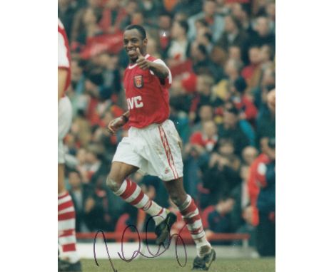 ARSENAL   A collection of 10 signed colour photos of Arsenal players from the late 1990's to include Bergkamp, Viera, Wright,