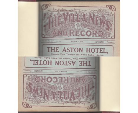 ASTON VILLA 1923-24 WITH COVERS      Aston Villa bound volume season 1923-24, all have covers, includes 21 x League homes inc