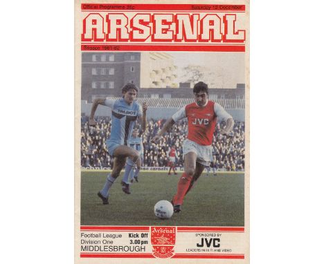 ARSENAL V MIDDLESBROUGH 1981 POSTPONED        Official programme for the match that was scheduled to be played at Arsenal on 
