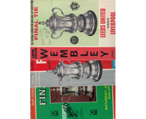 SIGNED FA CUP FINALS   A collection of 5 FA Cup Final programmes all signed - 1965 Liverpool v Leeds (St John), 1967 Chelsea 