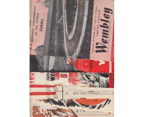 SPEEDWAY   Twelve Speedway programmes, World Championship Finals 1950 and 1951 at Wembley, Club programmes from Wembley 1946,
