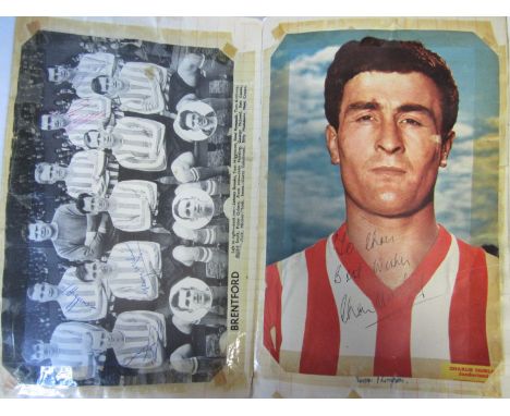 FOOTBALL AUTOGRAPHS        A large book with over 840 signed magazine photographs which have all been taped into the book . I