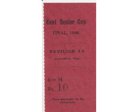 GILLINGHAM   Ticket stub  Gillingham v 12th ITC Canterbury Kent Senior Cup Final 22nd April 1946 at Maidstone won by Gillingh