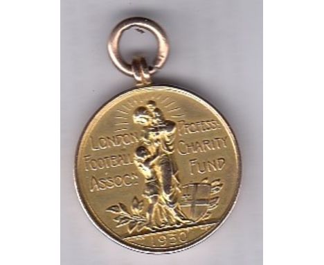 QPR MEDAL   Gold hall-marked winners medal, London FA Professional Charity Fund 1930, reverse inscribed J.H.Armstrong Winners