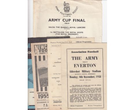 ARMY FOOTBALL 1950s   Small collection of football programmes relating to the Army in the 1950s comprising FA XI v Army XI 7/