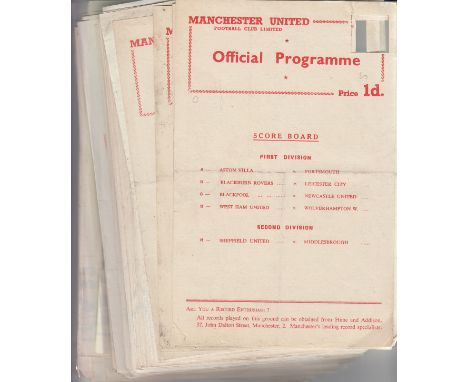 MANCHESTER UTD    Collection of 97 Manchester Utd home Reserves 1958-1972, almost all programmes have had tokens removed. Pos