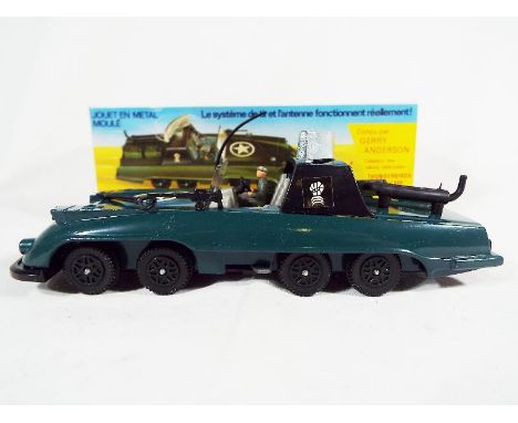 Dinky Toys - a diecast Armoured Command Car # 602, power operated Tracer Projector and Scanner, designed by Gerry Anderson Th