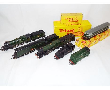 Model railways - six Triang TT scale locomotives comprising 4-6-0 Windsor Castle op no 4082 with tender (boxed), 4-6-2 Clan L