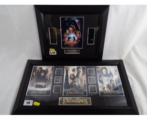 Film Cells - two good quality film cells mounted and framed under glass to include Lord of the Rings, authenticity certificat