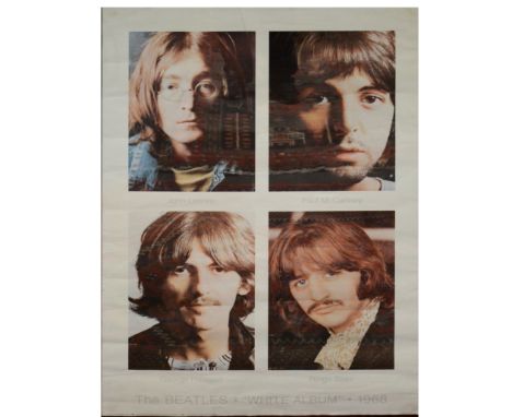 The Beatles White Album promotional poster, depicts all four members of the band, 1968, 91 x 61cm.