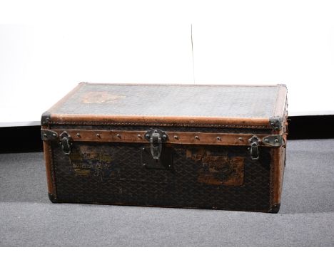 Goyard travel trunk, 76cm.