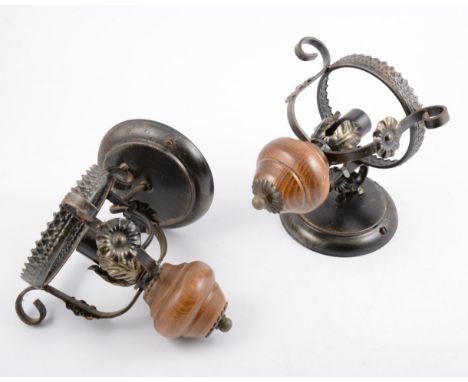 Modern metal ceiling and wall lights, some with wooden detail and glass shades, peter tankards, inkwell, dish