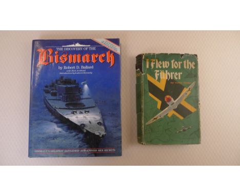 WW2 , German Two interesting vintage hard back books comprising I Flew For The Fuhrer. The Story of a German Airman by Heinz 