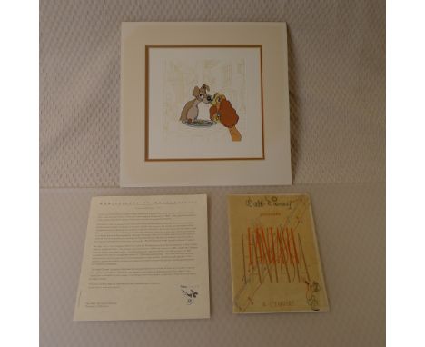 Two Walt Disney vintage collectables comprising an official Walt Disney vintage limited edition engraved coloured etch depict